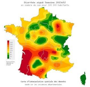 Carte de France des diarrhées