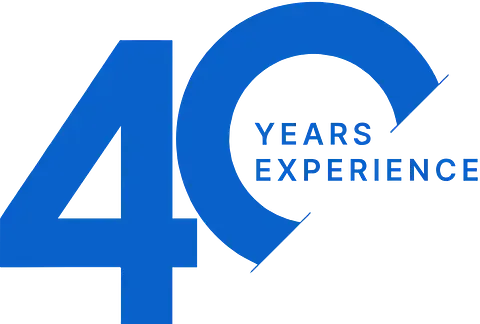 Un logotipo azul que dice