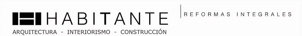 Logotipo de HABITANTE con un icono en blanco y negro y un eslogan gris delgado sobre un fondo blanco.