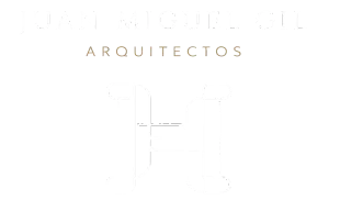 Pantalla blanca minimalista con texto beige fino centrado que dice “ARQUITECTOS”