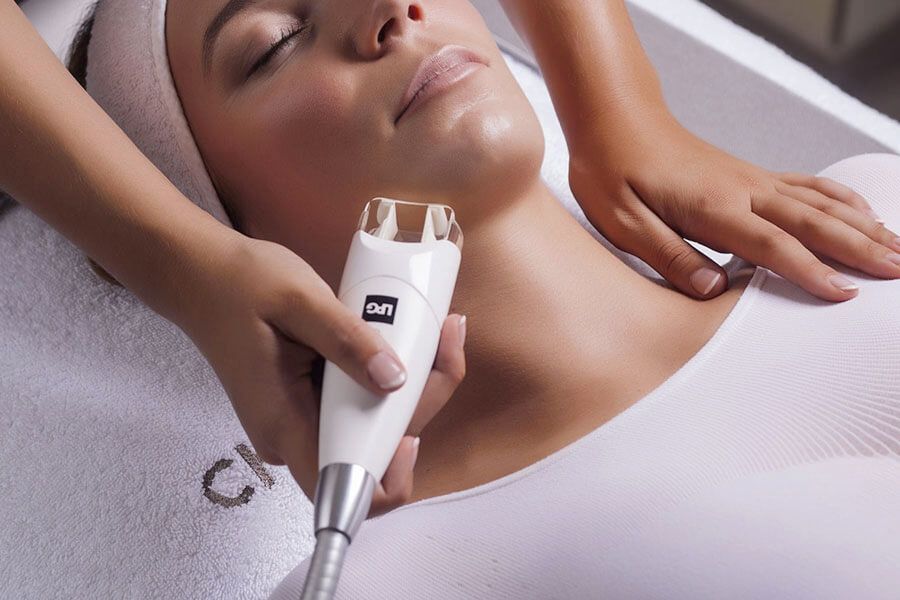 Soin de peau sur une patiente