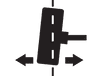 Diagrama que ilustra una rueda de vehículo que muestra los ajustes de alineación de convergencia y inclinación.