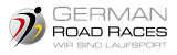 Logo der deutschen Straßenrennen mit stilisierter schwarzer, roter und gelber Figur und dem Text „Wir sind Radsport“.