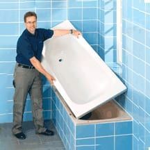 Einlass einer neuen Badewanne