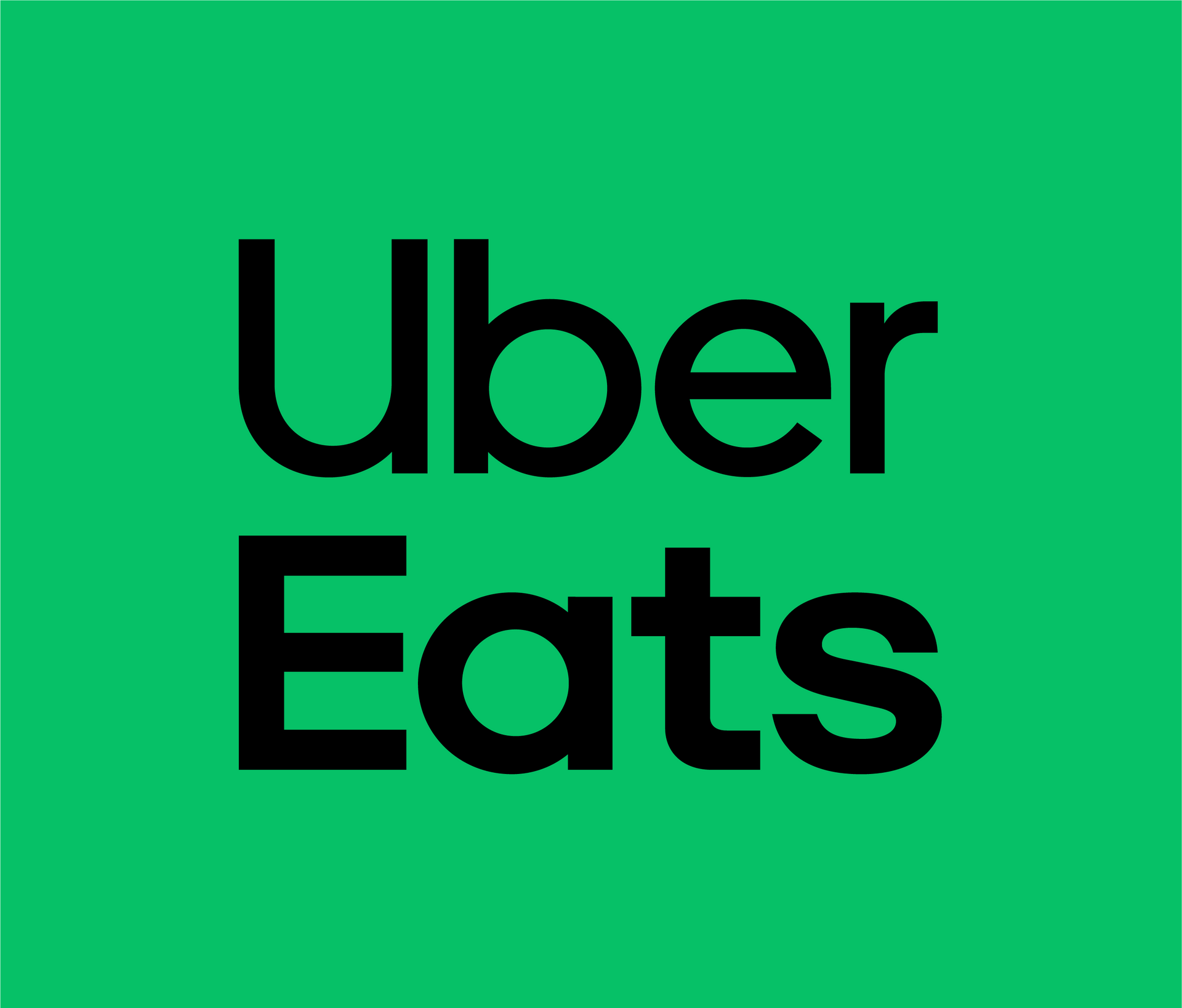 Logo Uber Eats sur fond vert vif