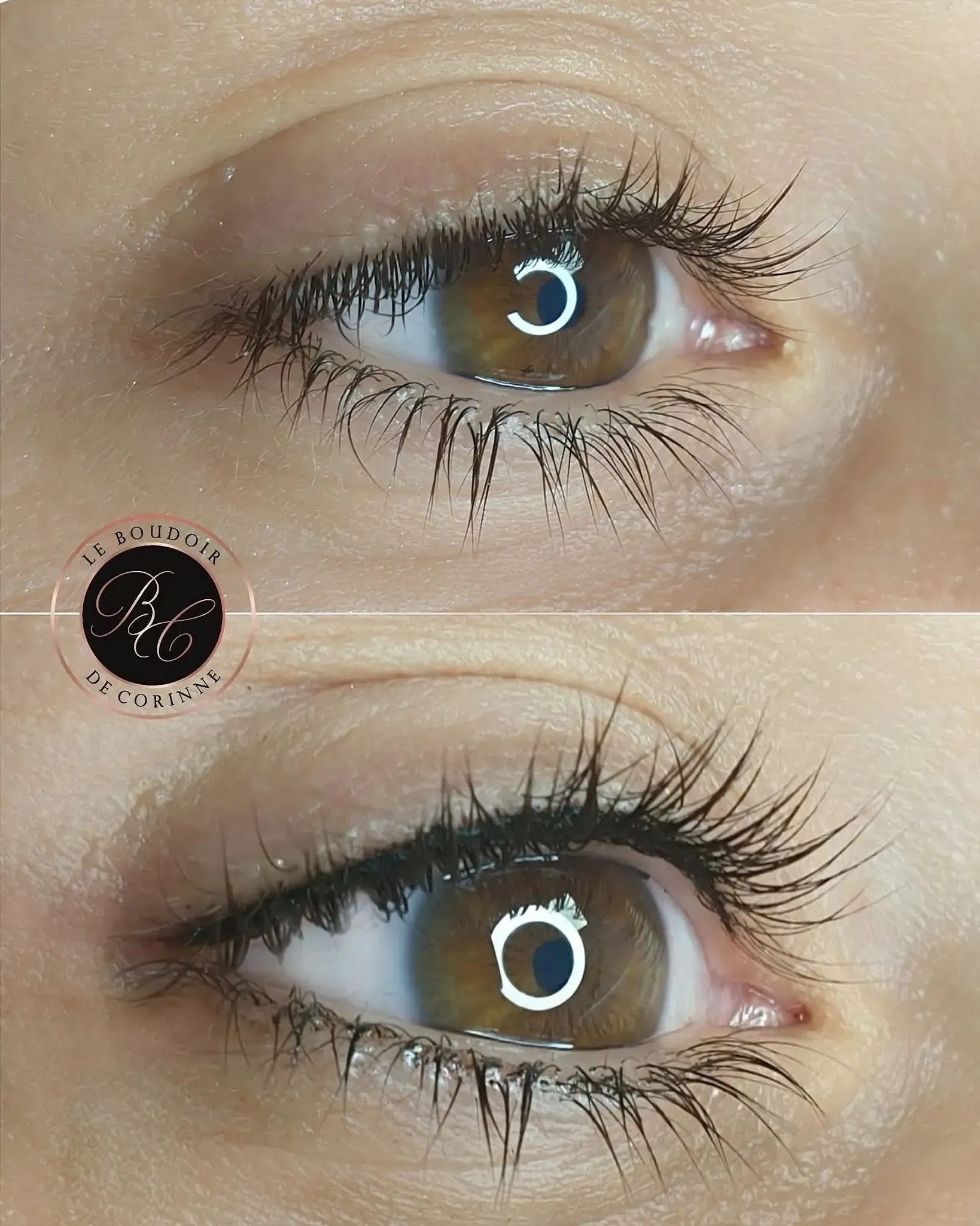 Maquillage permanent d'une personne aux yeux marron