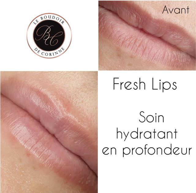 Lèvres après un maquillage permanent avec un pigment rouge