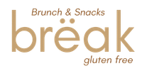 Logotipo de Break Brunch & Snacks, con texto en color beige y la leyenda 