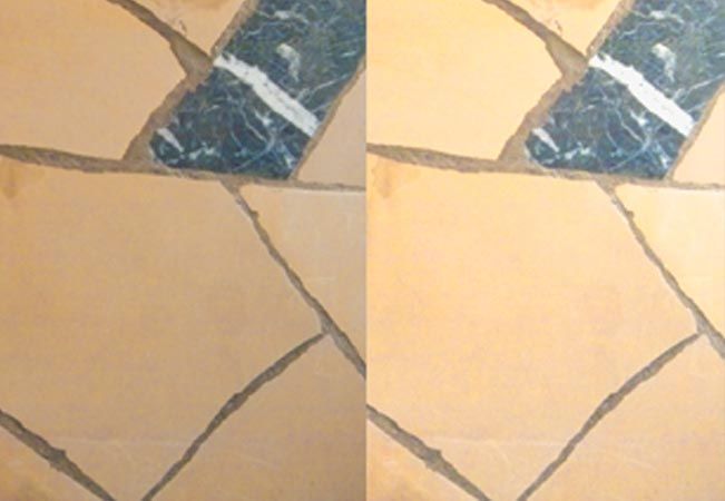 Natursteinpflege vorher-nachher