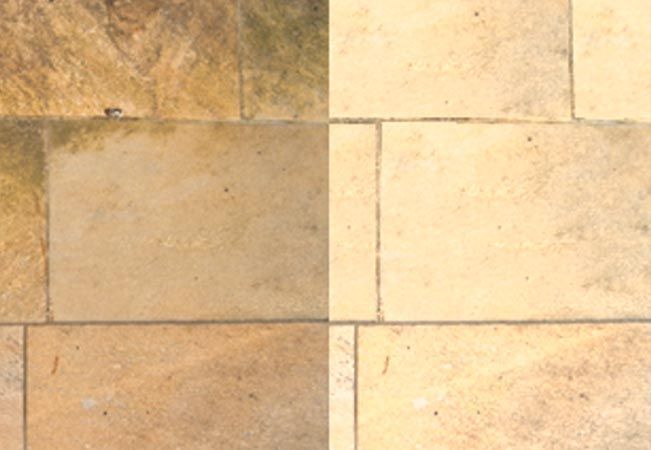 Natursteinpflege vorher-nachher