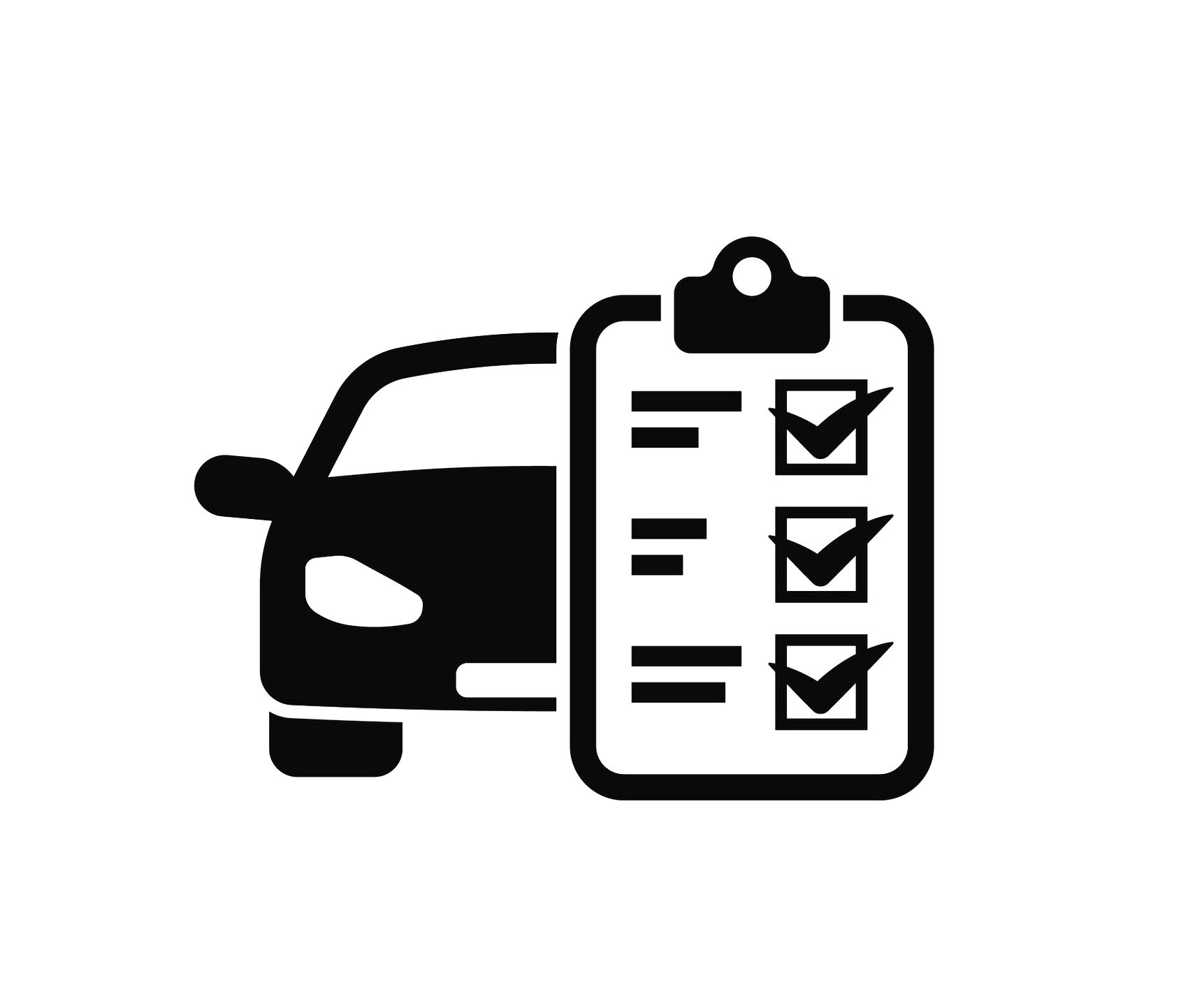 Voiture cachée par une checklist remplie