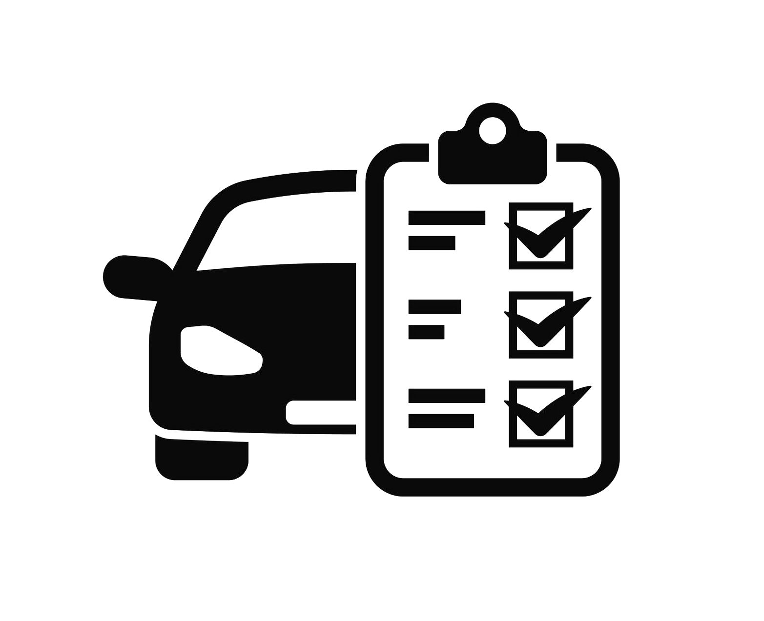 Checklist remplie devant voiture