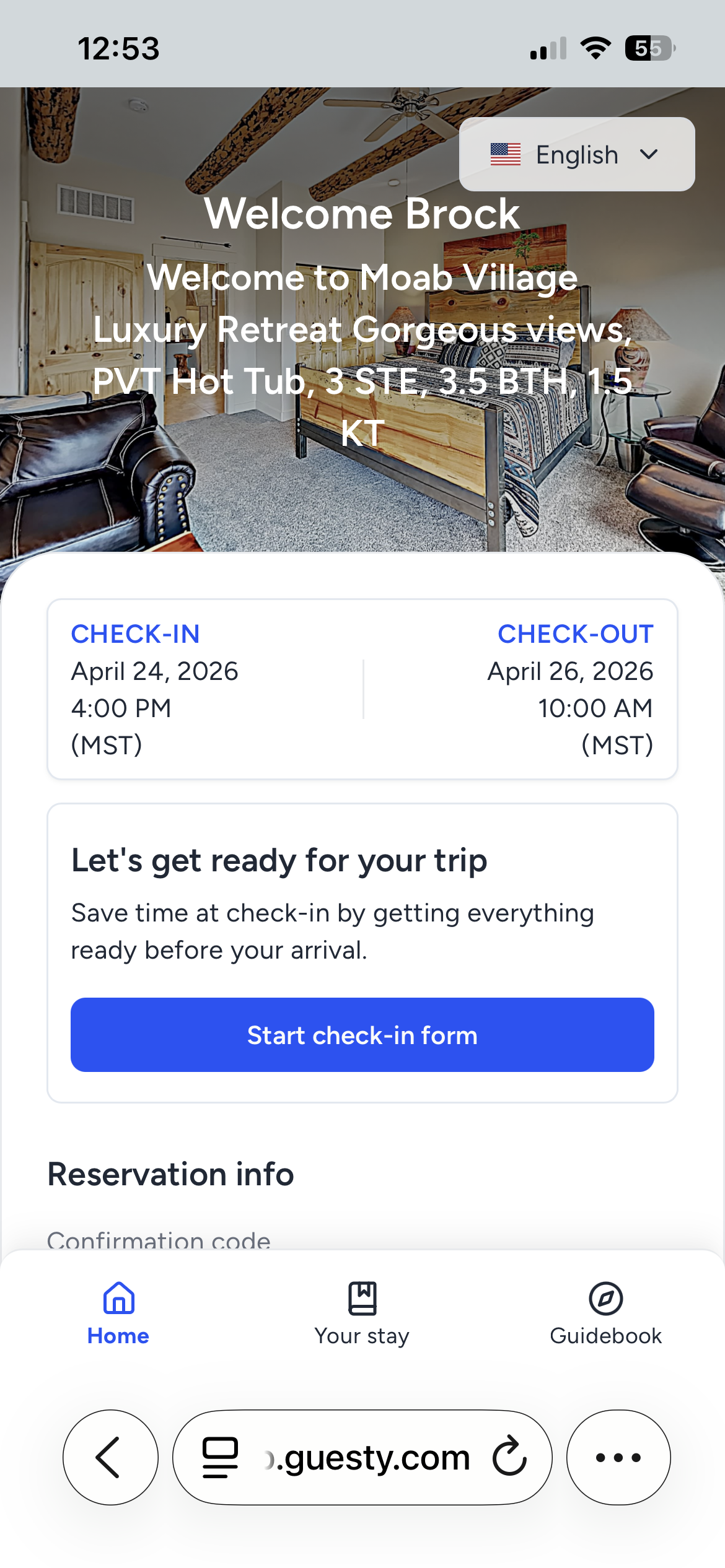 A computer screen shows a map of bettina and a check in time of 3:00 pm.