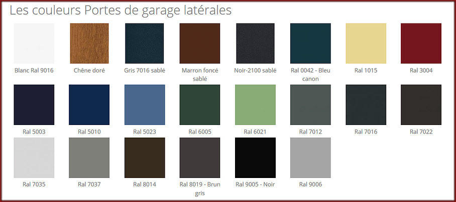 Couleur porte de garage