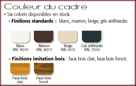 Couleurs des moustiquaires