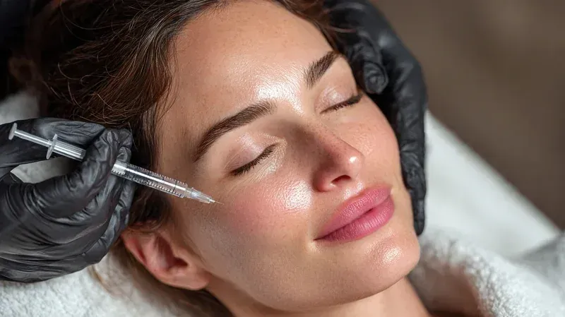 Mesoterapia facial aplicada en el rostro para revitalizar la piel y estimular la regeneraci&oacute;n cut&aacute;nea en cl&iacute;nica de medicina est&eacute;tica.