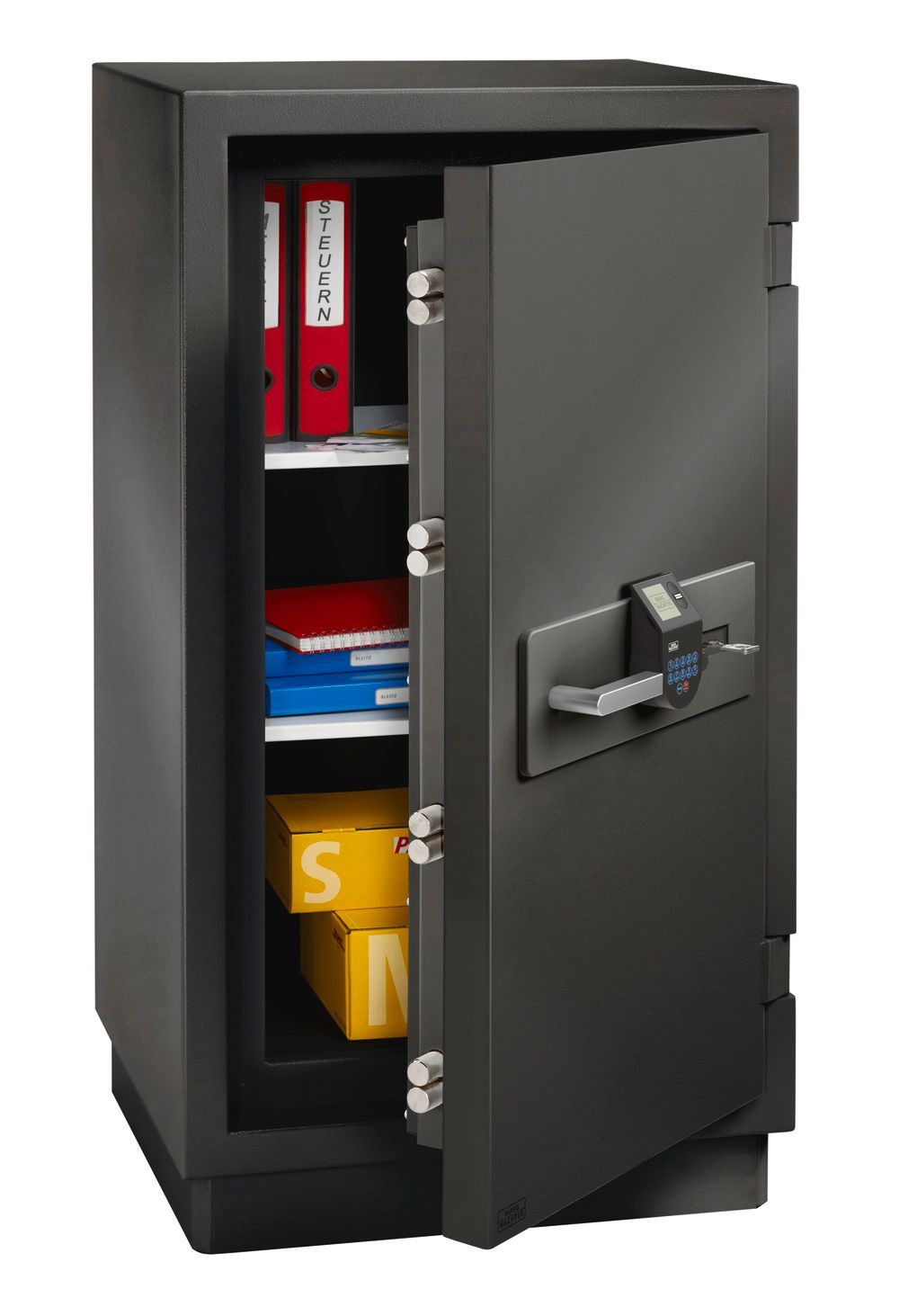Coffre fort noir semi ouvert