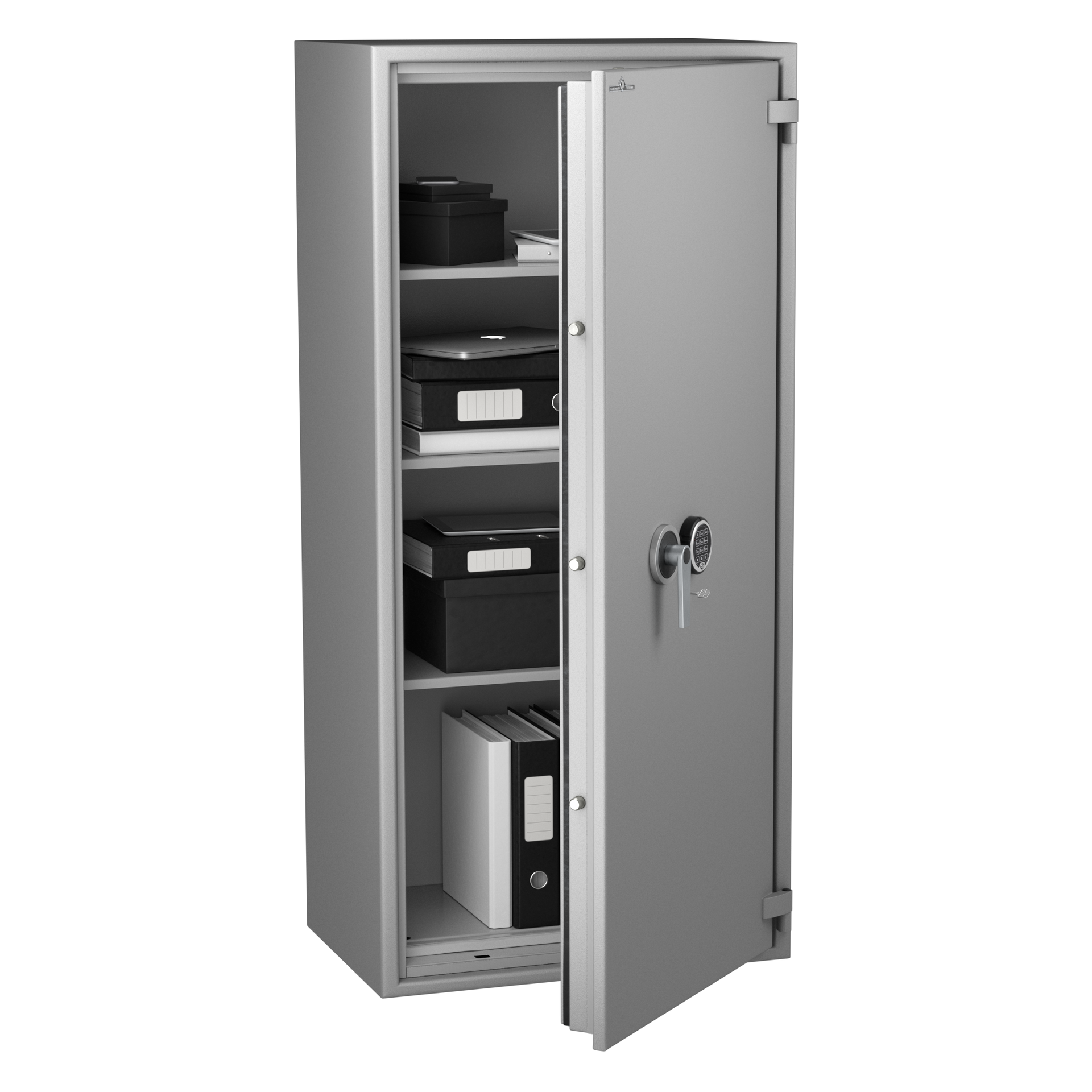 Armoire forte mi-ouverte 