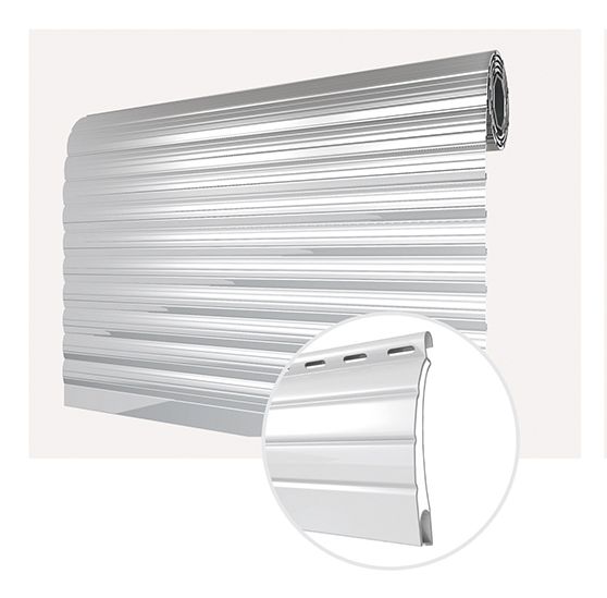 Eine Nahaufnahme eines Metallverschlusses auf weißem Hintergrund.