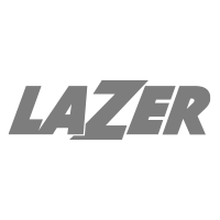 Stilisiertes, graues LAZER-Logo auf weißem Hintergrund