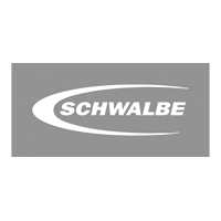 Schwalbe-Logo in Weiß auf grauem rechteckigem Hintergrund