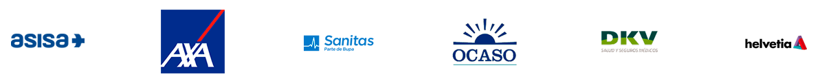 Logotipos de varias empresas, incluidas AXA, DKV y Link4, dispuestos horizontalmente.