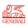 Logotipo rojo de Generali que presenta un león alado sosteniendo un libro, con el nombre de la empresa debajo.