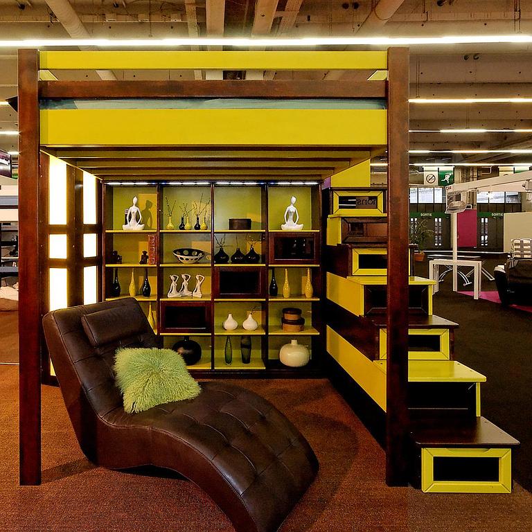 Mezzanine jaune et marron design