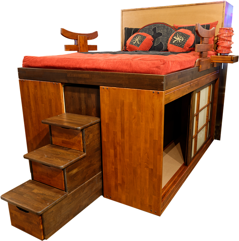 Lit avec rangements intégrés sous le matelas