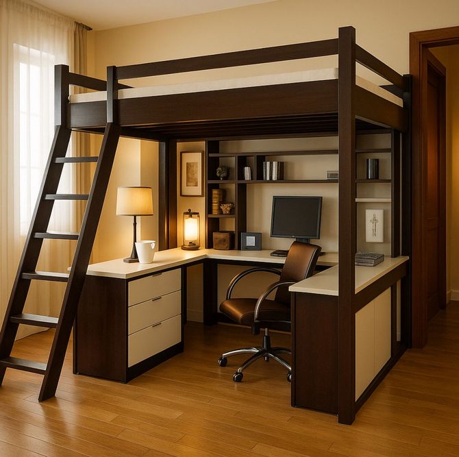 Mezzanine sur-mesure Mezzanine avec un bureau en dessous