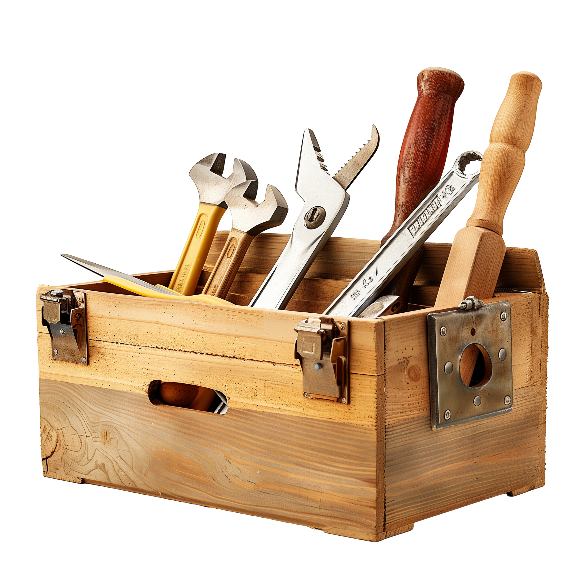 Une boîte à outils en bois