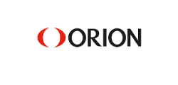 ORION-Logo in Schwarz und Rot auf weissem Hintergrund