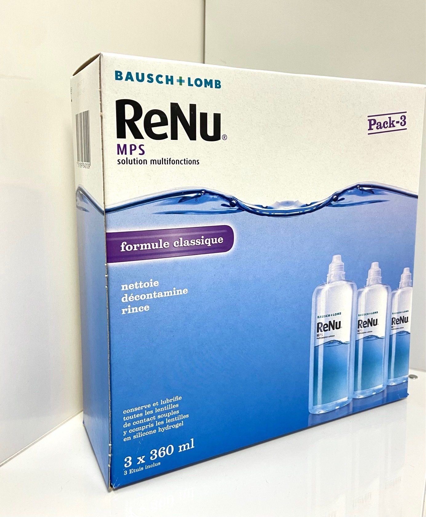 Solution nettoyante pour lentilles 3x360 ml