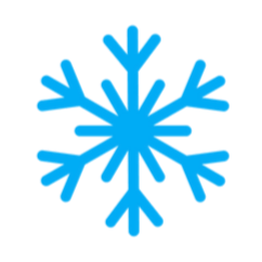 Icône de flocon de neige bleu.