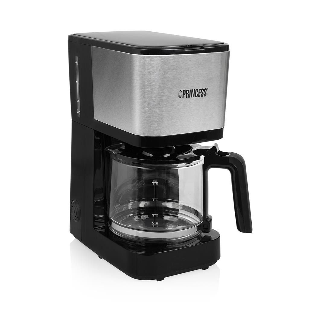 Una cafetera princesa está colocada sobre una superficie blanca.