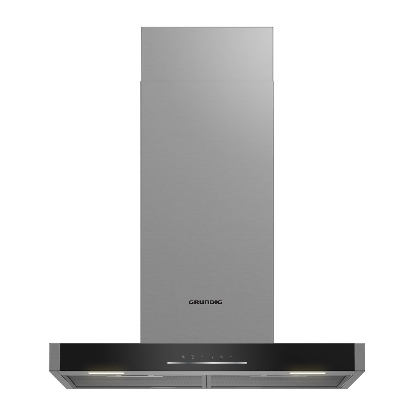 Una campana extractora de acero inoxidable con borde negro