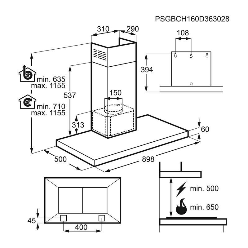 Una campana de acero inoxidable cuelga del techo de una cocina.