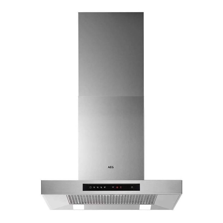 Es una campana de acero inoxidable que parece una chimenea.