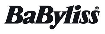 El logotipo de Babyliss es blanco y negro sobre un fondo blanco.