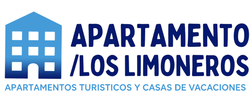 Logotipo de Apartamento Los Limoneros: icono de una casa azul y texto sobre fondo blanco