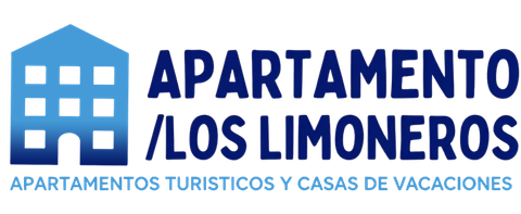 Logotipo de Apartamento Los Limoneros: icono de una casa azul y texto sobre fondo blanco