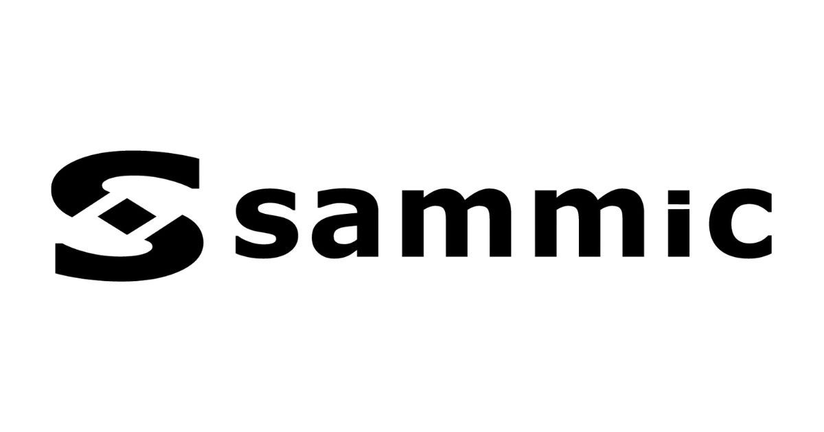 Logotipo de Sammic: letra "S" estilizada con forma de diamante, seguida de "sammic" en una fuente sans-serif.