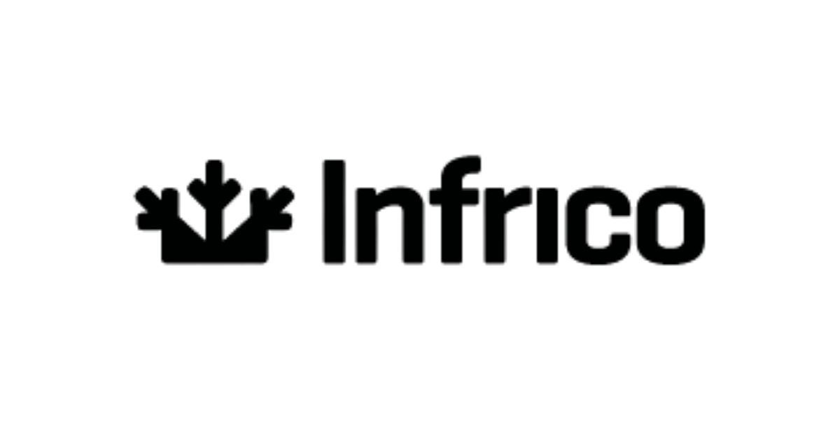 Logotipo de Infrico: un símbolo de copo de nieve estilizado junto a la palabra "Infrico" en texto negro.