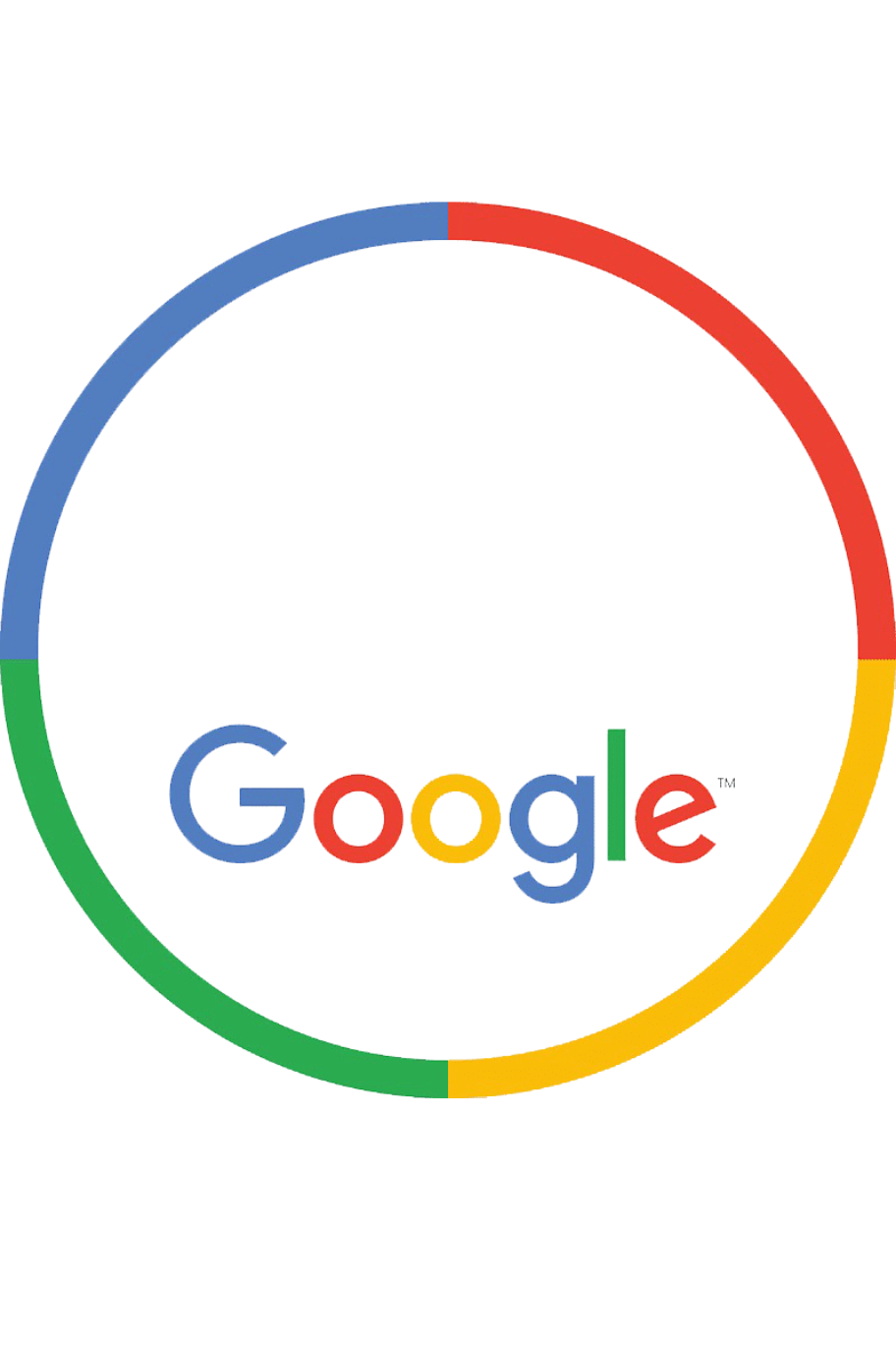 Un logo Google dans un cercle sur fond blanc