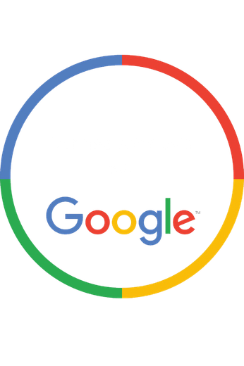 Un logo Google dans un cercle sur fond blanc