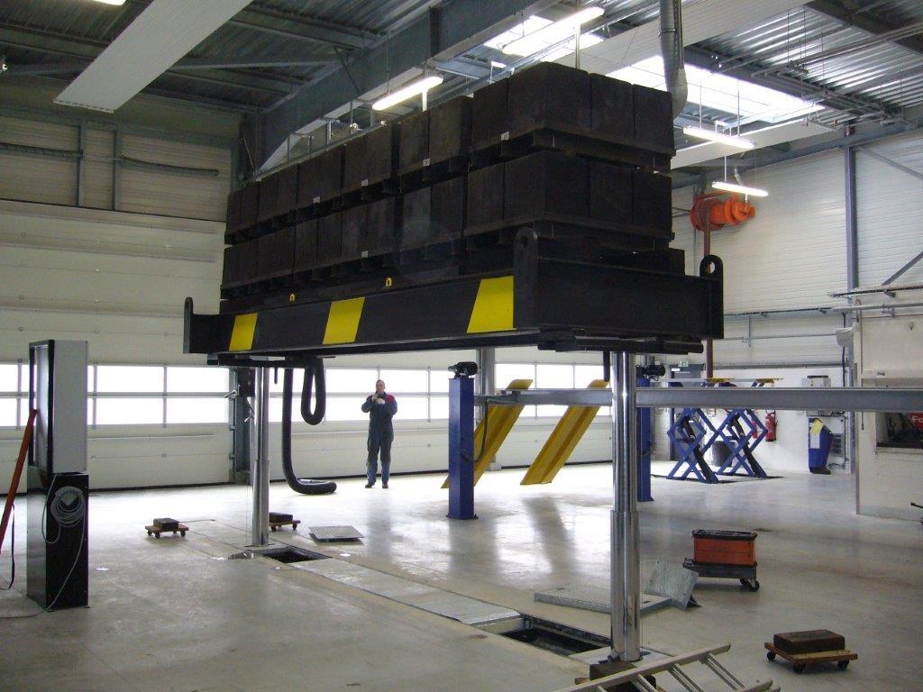 Mise en charge de pont à vérins