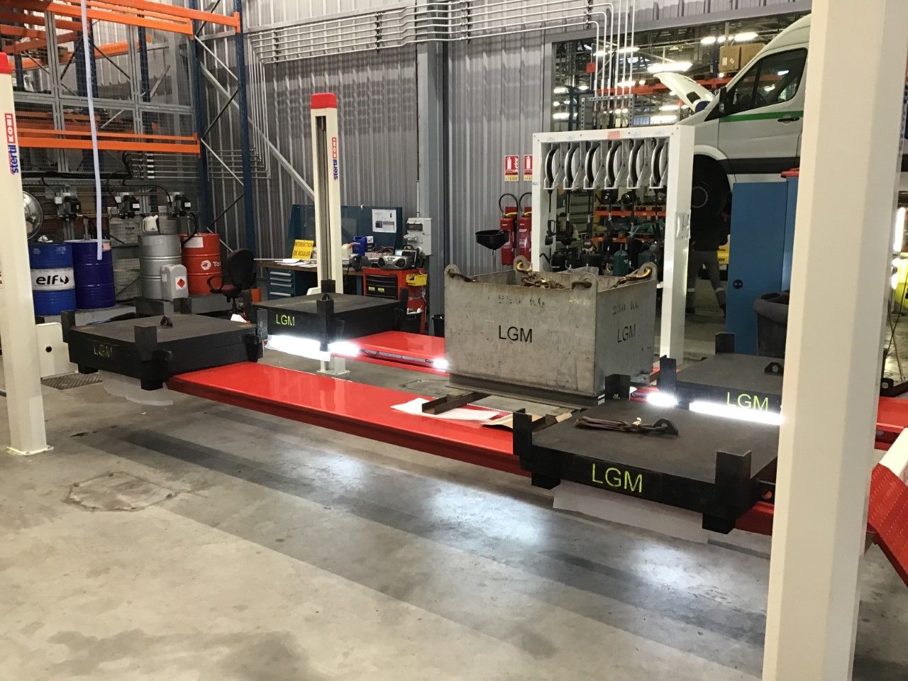 Mise à la CMU d'un pont élévateur de véhicule 4 colonnes