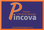 Logotipo de "Pintures Incova" con una "P" naranja grande y el texto "Comunitat Valenciana".