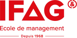 Logo IFAG, École de management, depuis 1968.