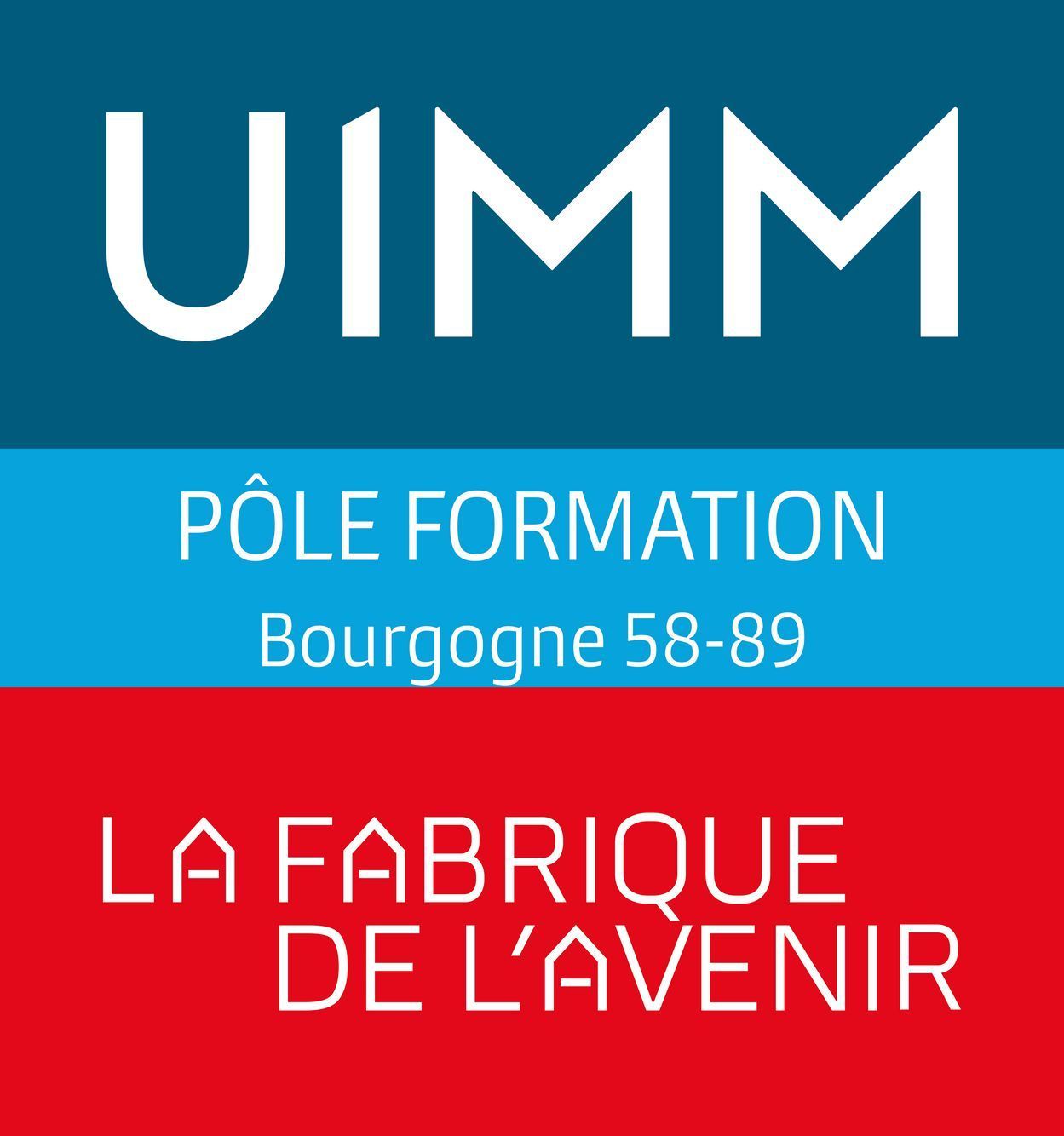 Logo UIMM, Pôle Formation Bourgogne 58-89, La Fabrique de l'Avenir.